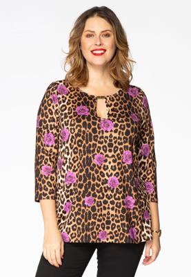 Yoek Shirt relax LEO ROSE | Bruin | Maat 58/60