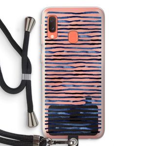 Verrassende lijnen: Samsung Galaxy A20e Transparant Hoesje met koord