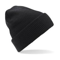 Beechfield Heritage Beanie - gebreid - wintermuts - zwart - volwassenen - Dames / herenmuts - thumbnail