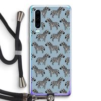 Zebra: Huawei P30 Transparant Hoesje met koord