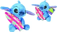 Simba Toys knuffel disney stitch met surfplank 25cm