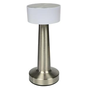 Benson LED tafellamp oplaadbaar - zilver - aanraaksensor - metaal - 21 cm