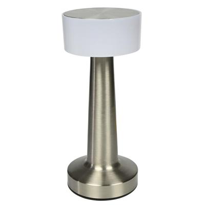 Benson LED tafellamp oplaadbaar - zilver - aanraaksensor - metaal - 21 cm