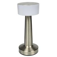 Benson LED tafellamp oplaadbaar - zilver - aanraaksensor - metaal - 21 cm