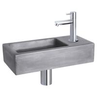 Differnz Ravo fonteinset beton donkergrijs - kraan recht - 38.5 x 18.5 x 9 cm - chroom