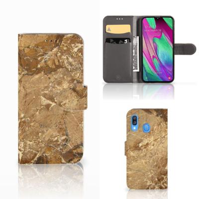 Samsung Galaxy A40 | Bookcase | Marmer Creme