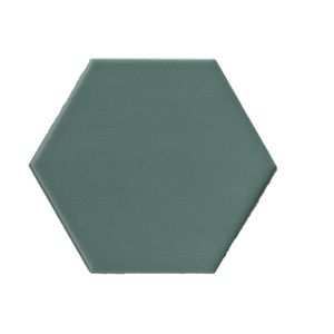 Terre D'Azur Hexagonale vloertegel groen 15x17cm hexagon F46