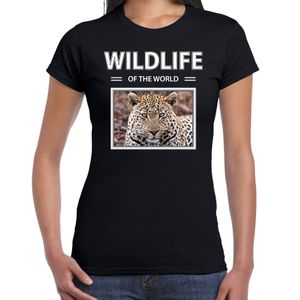 Jaguar t-shirt met dieren foto wildlife of the world zwart voor dames