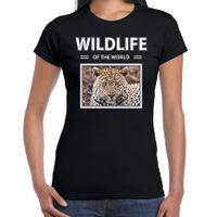 Jaguar t-shirt met dieren foto wildlife of the world zwart voor dames