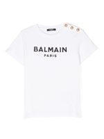 Balmain Kids t-shirt à logo brodé - Blanc