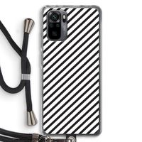 Strepen zwart-wit: Xiaomi Redmi Note 10 Pro Transparant Hoesje met koord