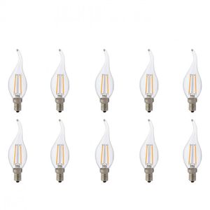 LED Lamp 10 Pack - Kaarslamp - Filament Flame - E14 Fitting - 4W - Natuurlijk Wit 4200K