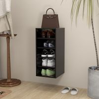 VidaXL Schoenenkast 31,5x35x70 cm spaanplaat zwart - thumbnail