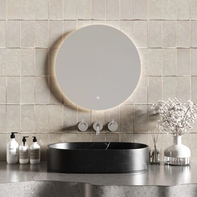 Badkamerspiegel Hotbath Cobber 60 cm Incl LED En Spiegelverwarming IP44