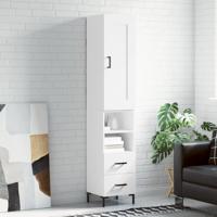 Hoge kast 34,5x34x180 cm bewerkt hout wit