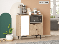 Commode REWONA 1 deur 2 lades eik/wit