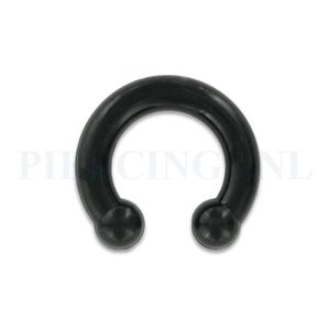 Circulair barbell 5 mm flexibel zwart