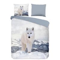 Dekbedovertrek White Fox - Tweepersoons (200x200 cm) - Grijs Microvezel - Dessin: Dieren, Natuur - Pure - Dekbed-Discounter.nl