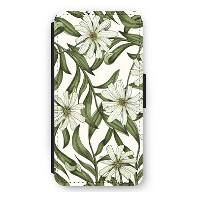 Wit bloemenpatroon: iPhone 12 Pro Max Flip Hoesje