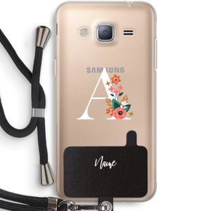 Pink Bouquet: Samsung Galaxy J3 (2016) Transparant Hoesje met koord