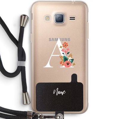 Pink Bouquet: Samsung Galaxy J3 (2016) Transparant Hoesje met koord