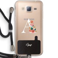 Pink Bouquet: Samsung Galaxy J3 (2016) Transparant Hoesje met koord
