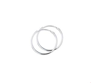 Oorringen Ronde buis zilver 1.3 mm x 17 mm