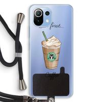 But first coffee: Xiaomi Mi 11 Lite Transparant Hoesje met koord