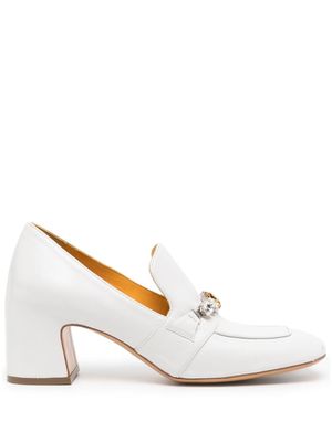 Madison.Maison mocassins à ornements en cristal - Blanc