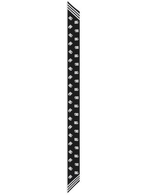 Dolce & Gabbana foulard en soie à logo DG - Noir