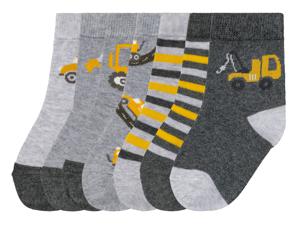 lupilu Peuters jongens sokken, 7 paar, hoog bio-katoengehalte (19/22, Strepen grijs/geel/donkergrijs)