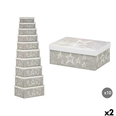 Decoratieve Doos Pincello Wit Grijs Karton (2 Stuks)