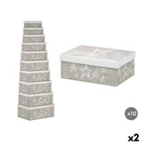 Decoratieve Doos Pincello Wit Grijs Karton (2 Stuks)