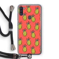 Ananas: Samsung Galaxy A11 Transparant Hoesje met koord