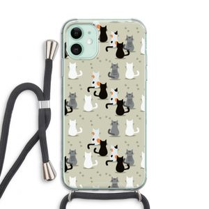 Katten: iPhone 11 Transparant Hoesje met koord