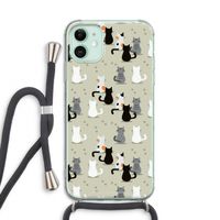Katten: iPhone 11 Transparant Hoesje met koord
