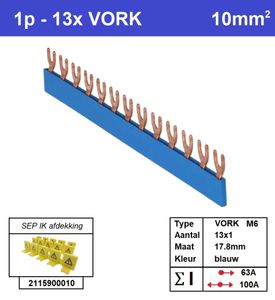 SEP Verdeelkam 1f Vork 13p 18mm blauw F01013B06