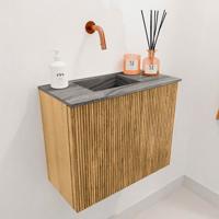 Toiletmeubel Mondiaz Joya Dlux | 50 cm | Meubelkleur Oak | Faye wastafel Sombra Wasbak Links | Zonder kraangat(en)