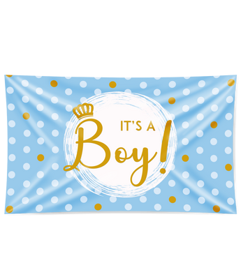 Gevelvlag It&apos;s a Boy! Blauw (150x90cm)