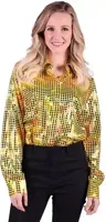 Dames disco blouse geel