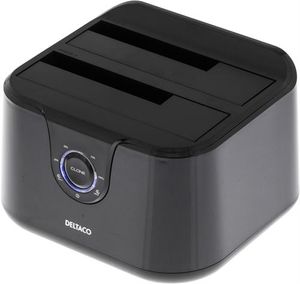 Deltaco MAP-GD35U3 basisstation voor opslagstations USB 3.2 Gen 1 (3.1 Gen 1) Type-A Zwart