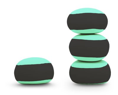 Terapy - Ringo Meditatiekussen - Lichtblauw / Zwart - 20cm x 20cm x 20cm - Katoen