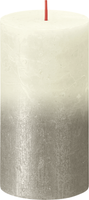 Rustiek fading metallic stompkaars 130/68 Soft pearl Champagne - Bolsius
