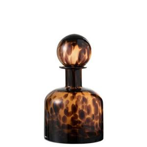 J-Line decoratie Fles + Stop Spikkel - glas - bruin|zwart - small