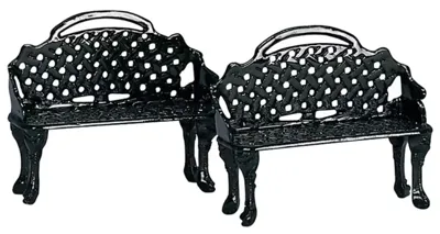 Lemax patio bench s/2 kerstdorp accessoire 2003