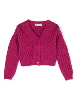 Monnalisa cardigan en maille ajouré - Rose - thumbnail