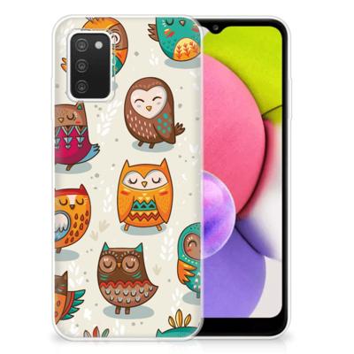 Samsung Galaxy A03S | TPU Hoesje | Vrolijke Uilen
