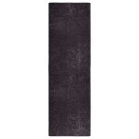 VidaXL Vloerkleed wasbaar anti-slip 80x300 cm antracietkleurig