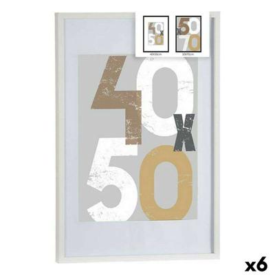 Fotolijsten Gift Decor Wit polyestyreen Plastic Hout MDF 50 x 70 cm (6 Stuks)