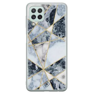 Samsung Galaxy A22 4G siliconen hoesje - Marmer blauw